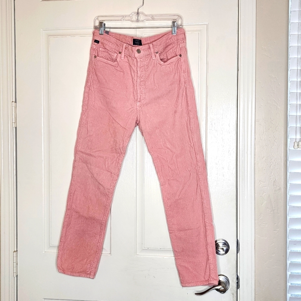 Citizens of Humanity Olivia High Rise Slim Ankle Corduroy | Pink | Size 31